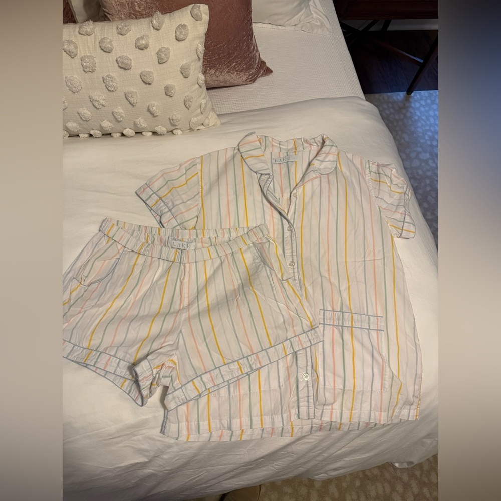 LAKE Pajamas Women’s Poplin Sunday Set in Macaron